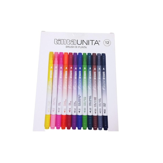 Tinta Unita, Pennarelli bi punta brush 12 pezzi