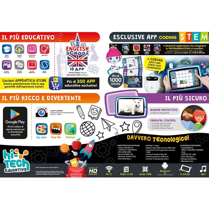 Lisciani-Mio Tab STEM Coding XL 2022, Bambini da 6 Anni
