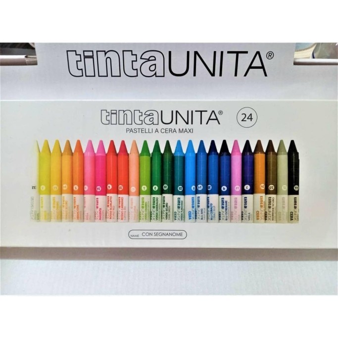 Tinta Unita, Pastelli a Cera Maxi in Scatola 24 Pezzi