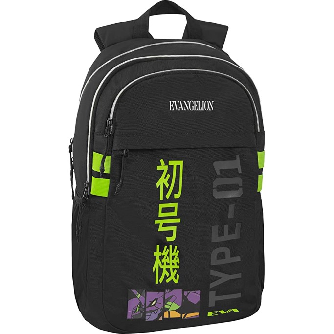 ZAINO ORGANIZZATO 3 ZIP URBAN BACKPACK COMIX ANIME EVANGELION ZAINO SCUOLA