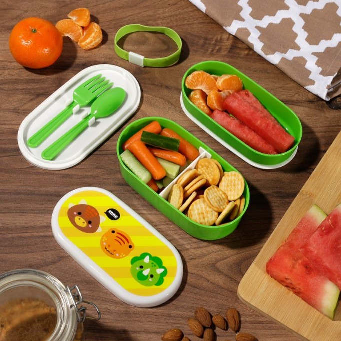 Portamerenda Alimenti Bento con Posate  Dinosauri