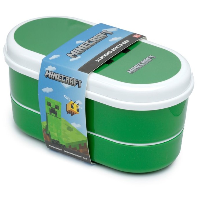 Set di Contenitori per Alimenti Bento con Posate Creeper Minecraft