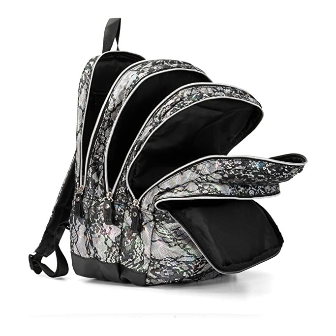 Zaino Scuola, Comix Romantic Silver, pizzo nero
