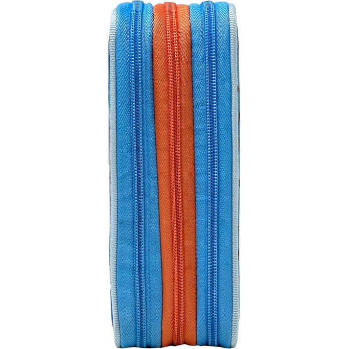 Stitch Astuccio Triplo Riempito, 44 Accessori Scuola, 3 Zip