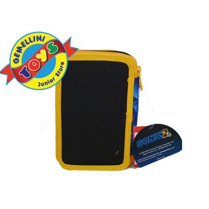 Astuccio tre zip Sonic Blu Tre Piani Reparti Completo