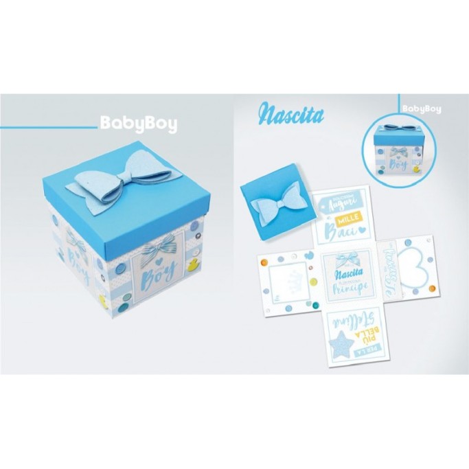 Scatola sorpresa Skatush Box Cm. 11x11x11 con fiocco glitter