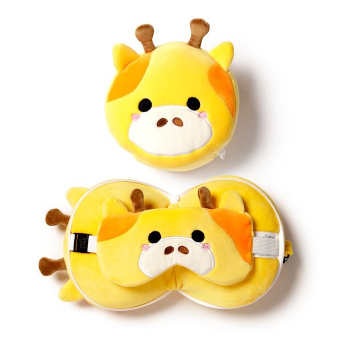 CUSCINO DA VIAGGIO CON MASCHERA GIRAFFA