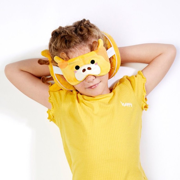 CUSCINO DA VIAGGIO CON MASCHERA GIRAFFA