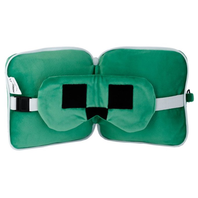 CUSCINO DA VIAGGIO CON MASCHERA CREEPER MINECRAFT