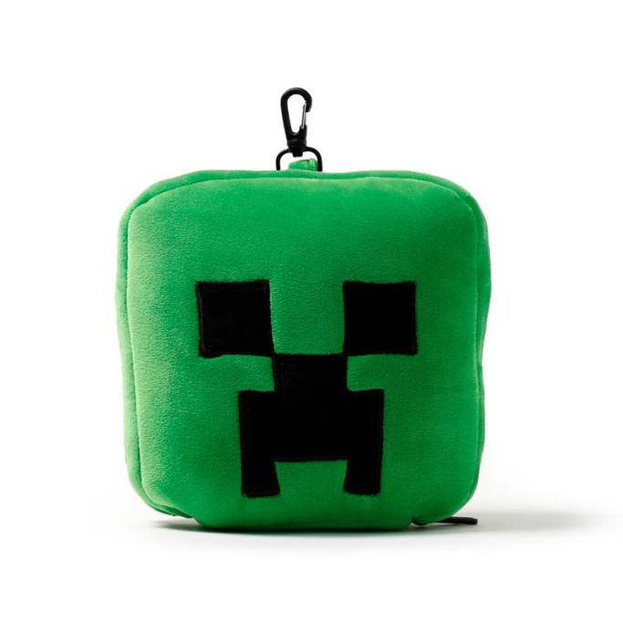 CUSCINO DA VIAGGIO CON MASCHERA CREEPER MINECRAFT