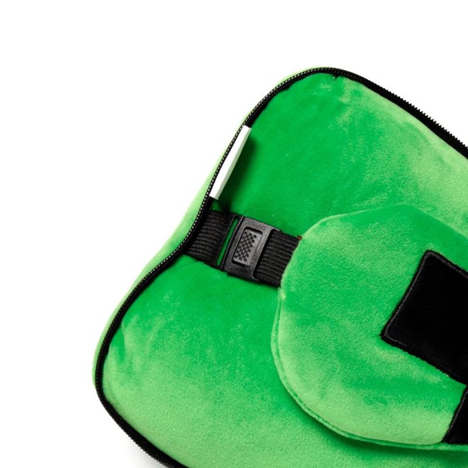 CUSCINO DA VIAGGIO CON MASCHERA CREEPER MINECRAFT