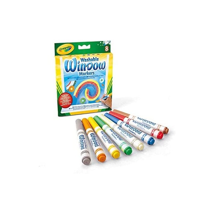 Crayola, 8 PENNERELLI LAVABILI PER IL VETRO
