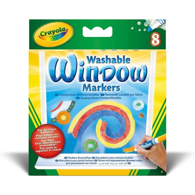 Crayola, 8 PENNERELLI LAVABILI PER IL VETRO