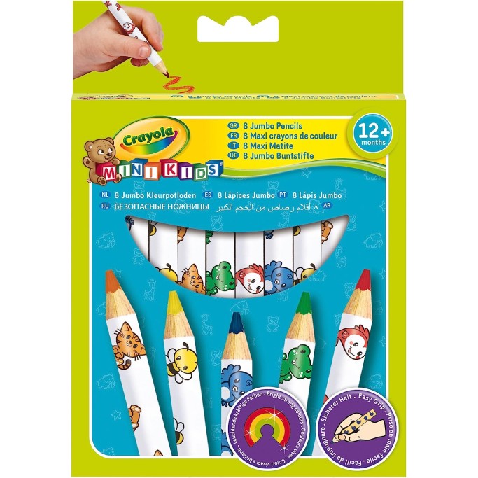 8 PEZZI MINI KIDS CRAYOLA MAXI MATITONI