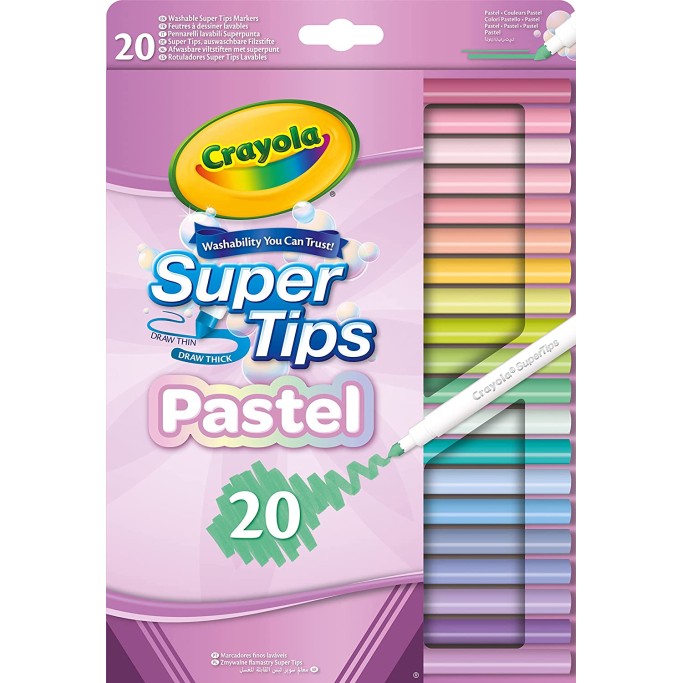 20 PENNERELLI SUPER PUNTA LAVABILI PASTEL