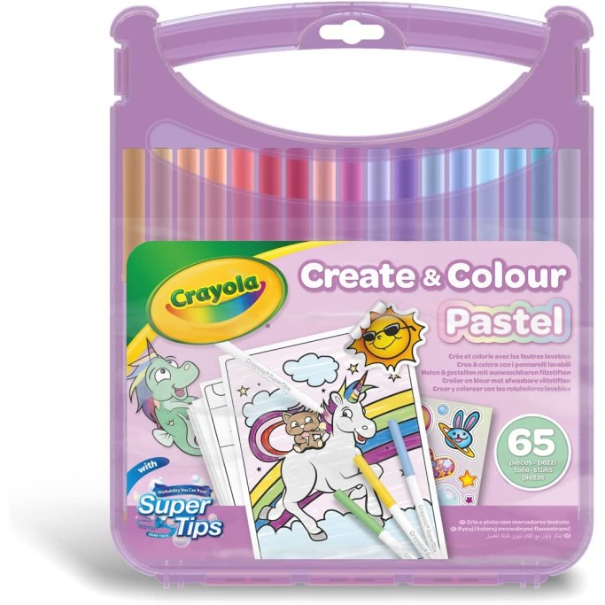 Set Valigetta Pennarelli Lavabili SuperTips, 65 pezzi
