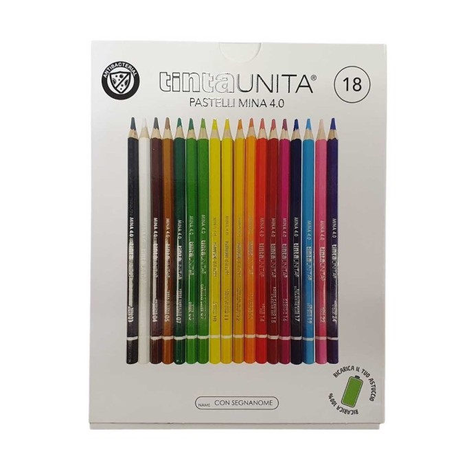 PASTELLI TINTA UNITA DA 18 MINA, 4 MM