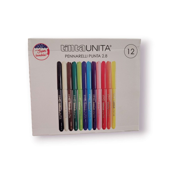 Tinta Unita, Pennarelli Punta 2.8 Confezione da 12
