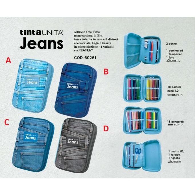 Astuccio One Time Tinta Unita Jeans
