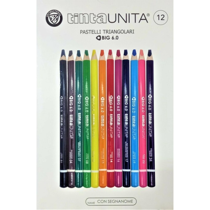 Tinta Unita, pastello triangolare mina 6MM 12PZ