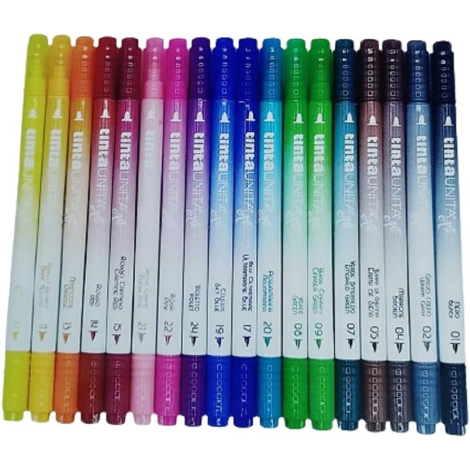 Tinta Unita, 18 Pennarelli Brush Bi Punta
