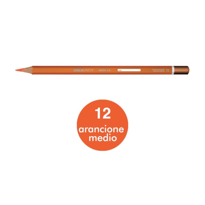 Pastello Tinta Unita mina 4.0 colore ARANCIONE MEDIO N°12