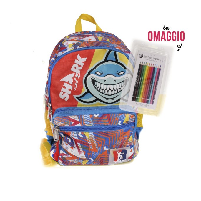 ZAINO STARTER 25 LT SHARK + 12 PASTELLI TINTA UNITA - POOL OVER