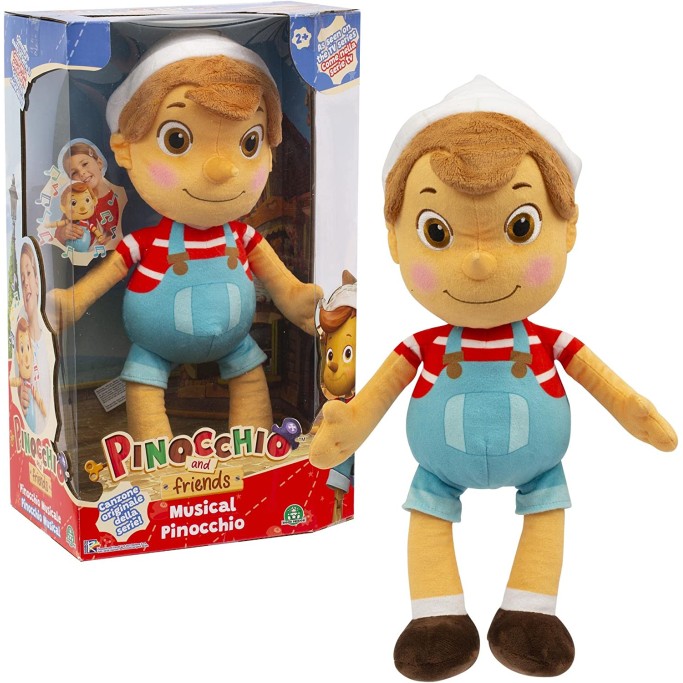 Pinocchio - Peluche Musicale Di 36 Cm Con Cappello