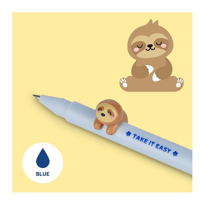 Legami, Penna Gel con Animaletto Decorativo, Lovely Friends, Tema Sloth