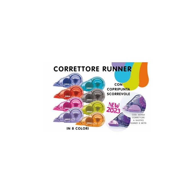Tinta Unita Correttore a nastro Runner con copripunta scorrevole