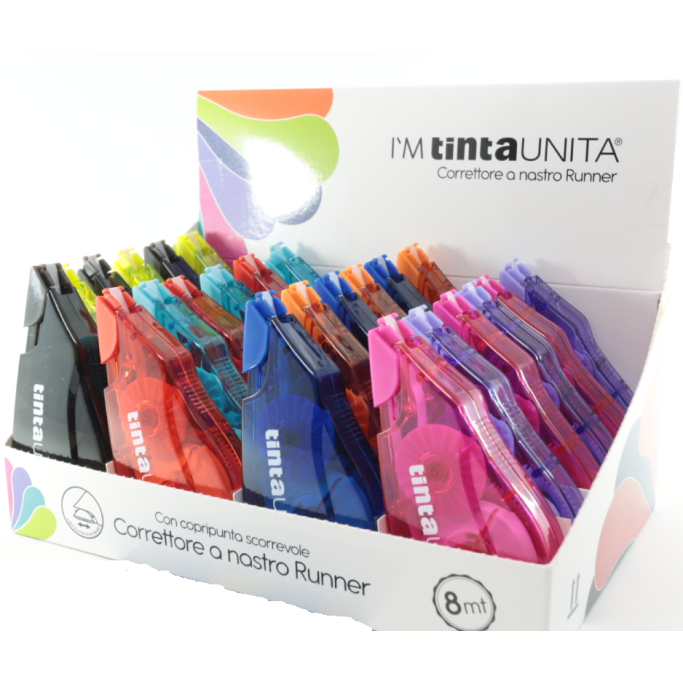 Tinta Unita Correttore a nastro Runner con copripunta scorrevole