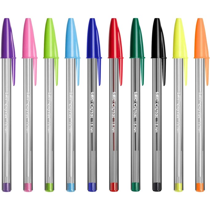 Penna BIC, Cristal Multicolour, Penna Sfera Colorate, Punta Larga 1.6mm