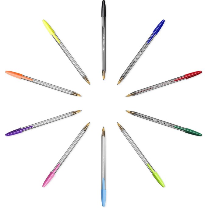Penna BIC, Cristal Multicolour, Penna Sfera Colorate, Punta Larga 1.6mm