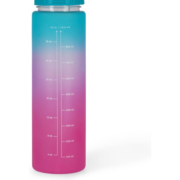 Legami, Borraccia motivazionale, Leggera, Resistente agli urti, Chiusura ermetica, priva di BPA, con Cannuccia, 1 L
