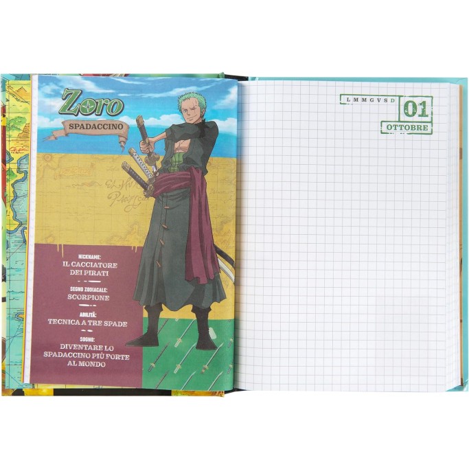 Diario Scuola 2024-2025 Ufficiale One Piece, Diario 12 Mesi